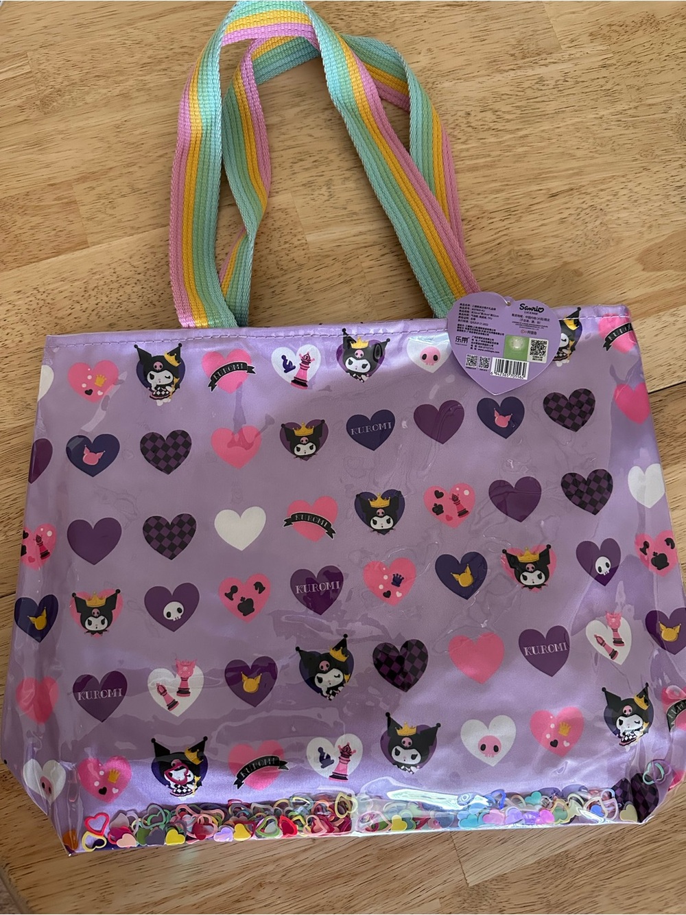 Kuromi Purple Heart pvc bag